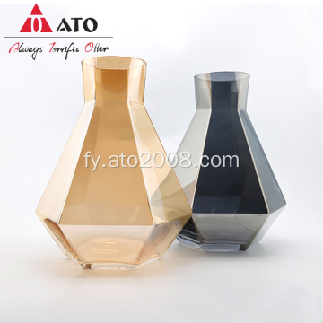 Ato polygonale hoek rommel griis / amber decanter glês